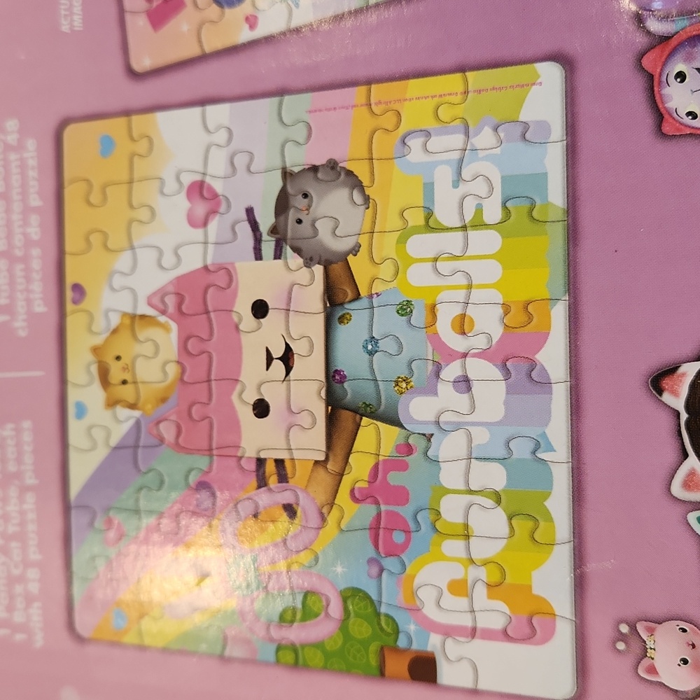 DreamWorks Gabby's Dollhouse, Two Puzzles in Character Tubes, New - Picture 5 of 15